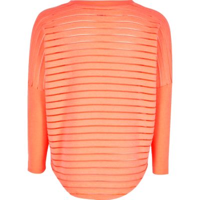 Girls coral ribbed slouchy top